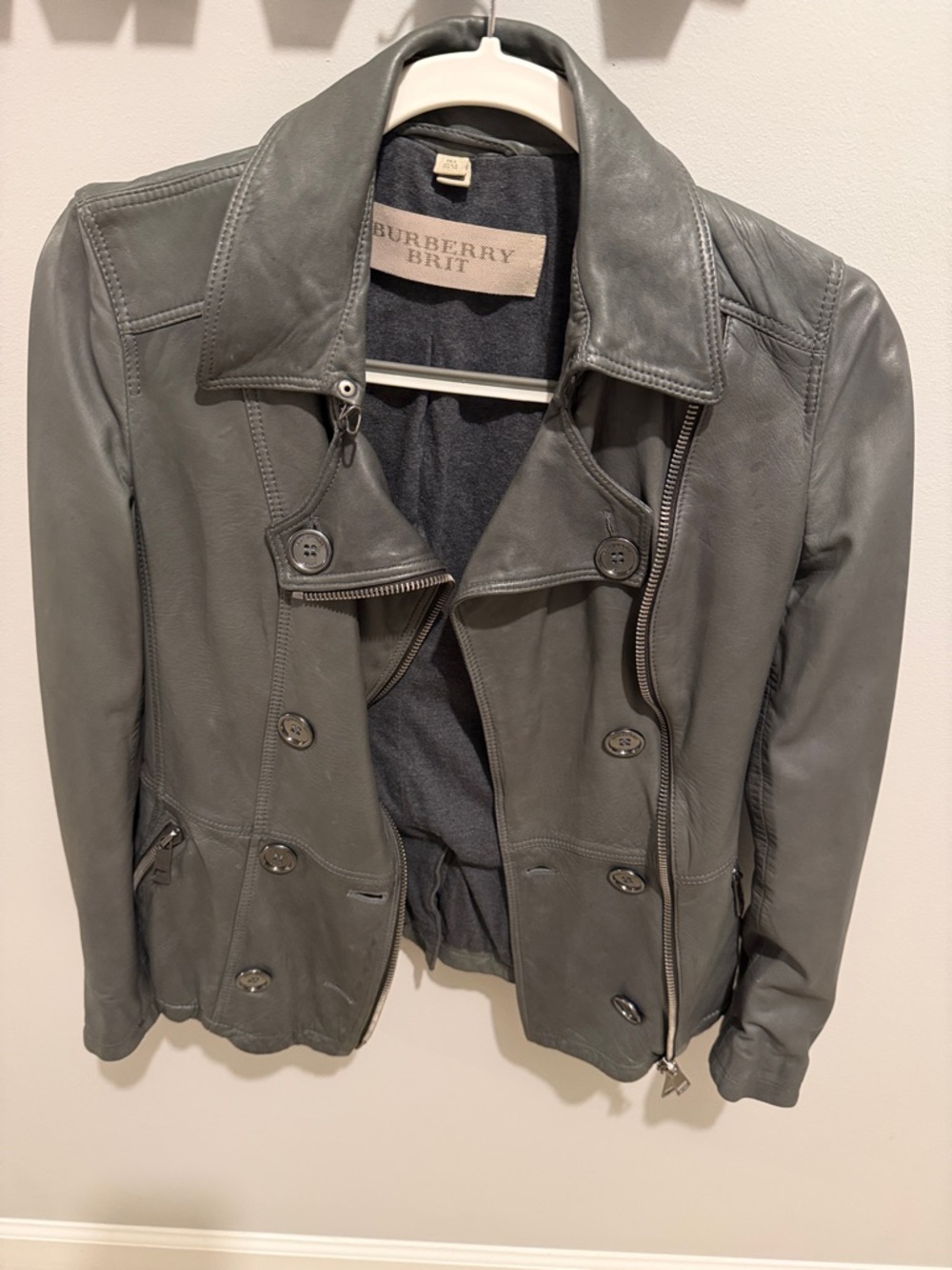 Burberry Brit Gray Leather Jacket